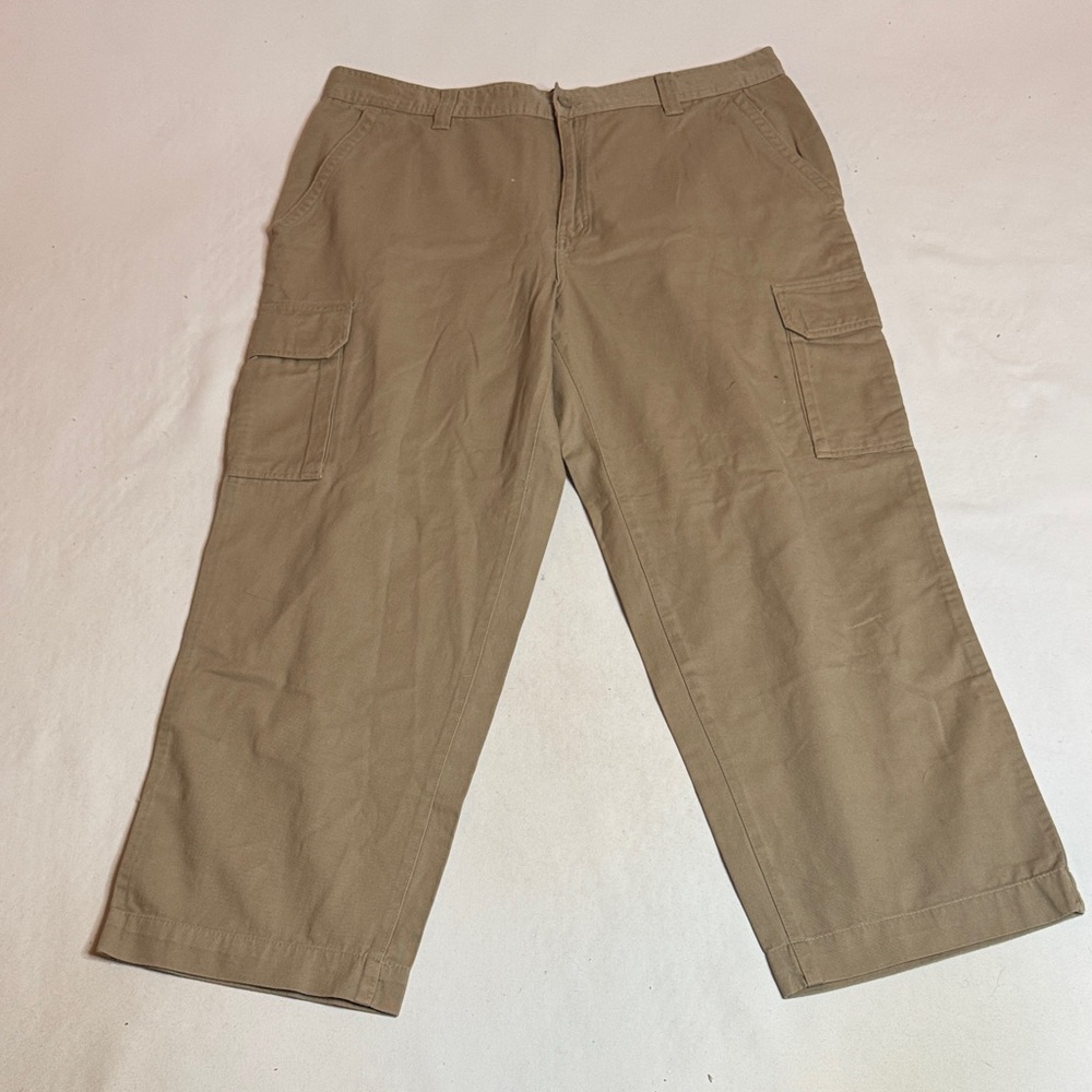 Basic Editions Men's Tan Khaki Cargo Pants
